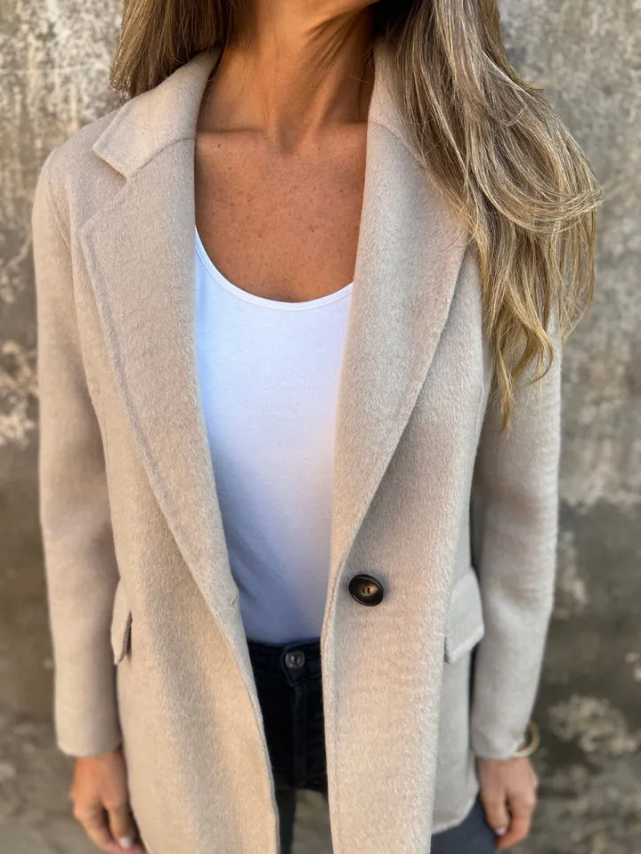 🔥NOUVEAUTÉ- 48 % DE RÉDUCTION- Veste décontractée en coton pour femme à revers et manches longues