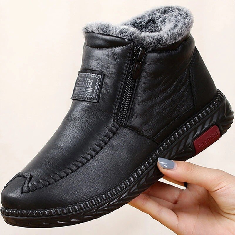 Wasserdichte rutschfeste Baumwoll-Lederstiefel für Damen 🔥HOT SALE !!!-60% RABATT für begrenzte Zeit