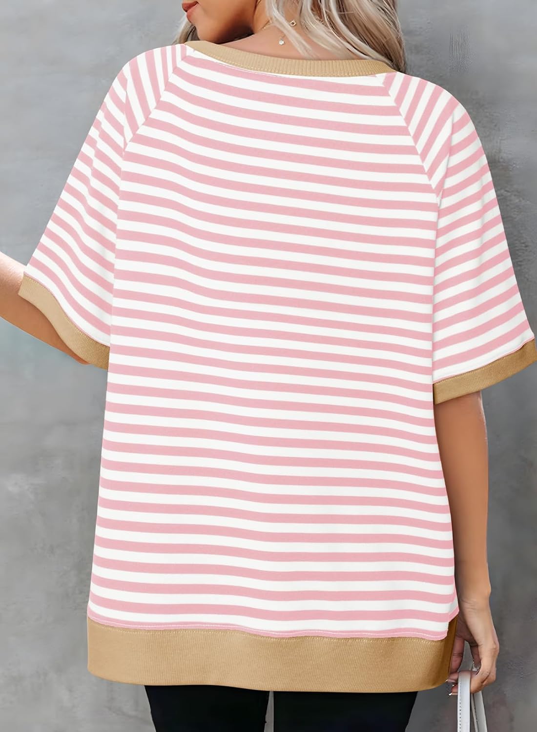 T-shirts surdimensionnés rayés pour femmes (3 achetés, livraison offerte)