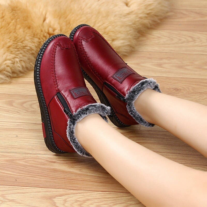 Wasserdichte rutschfeste Baumwoll-Lederstiefel für Damen 🔥HOT SALE !!!-60% RABATT für begrenzte Zeit
