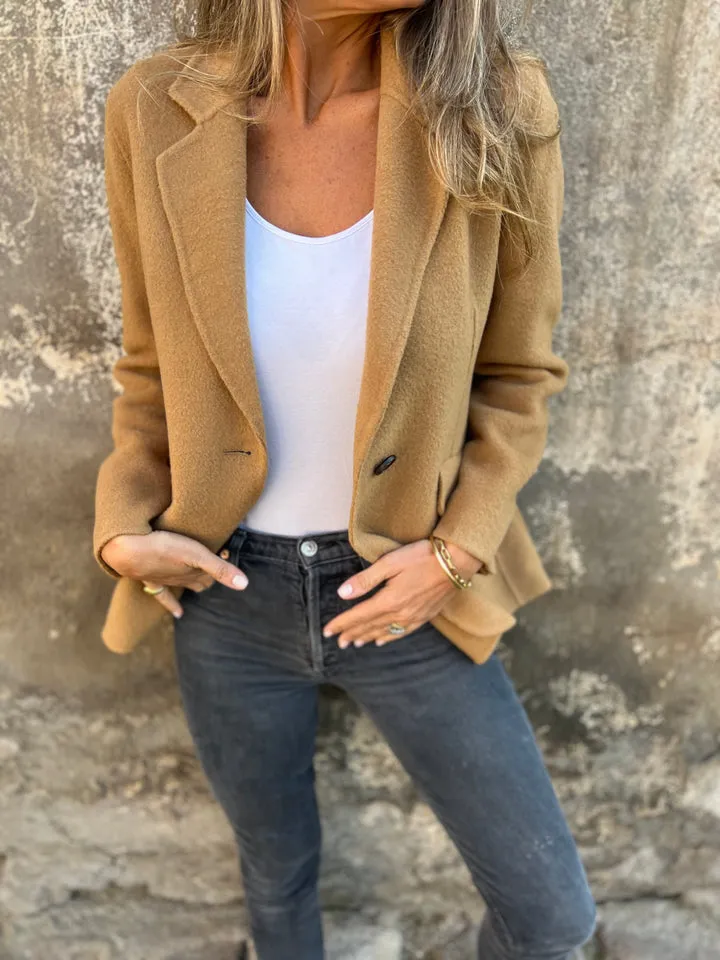 🔥NOUVEAUTÉ- 48 % DE RÉDUCTION- Veste décontractée en coton pour femme à revers et manches longues