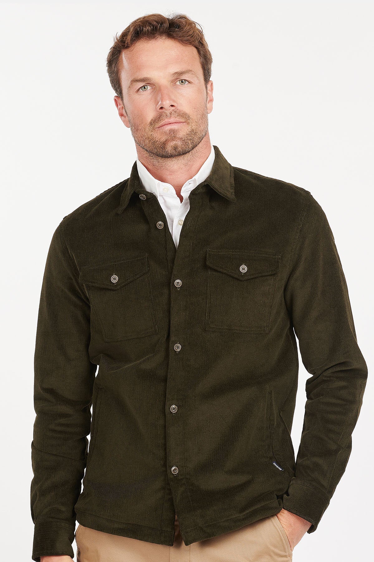 Casual Corduroy Jumper - OLIVE
