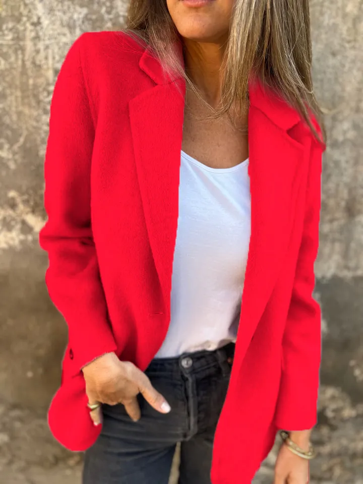 🔥NOUVEAUTÉ- 48 % DE RÉDUCTION- Veste décontractée en coton pour femme à revers et manches longues
