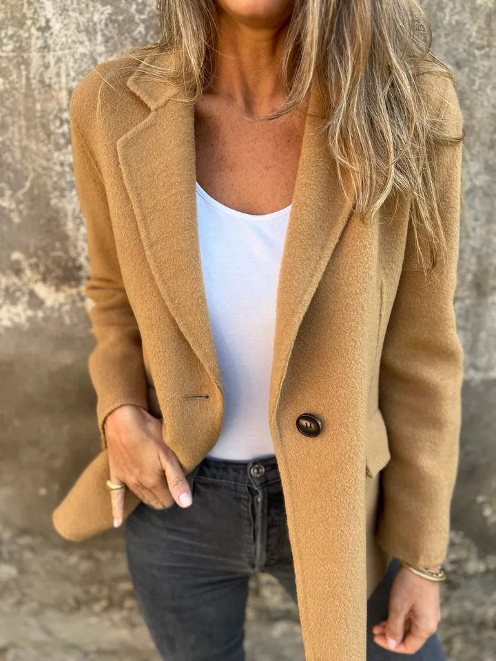 🔥NOUVEAUTÉ- 48 % DE RÉDUCTION- Veste décontractée en coton pour femme à revers et manches longues