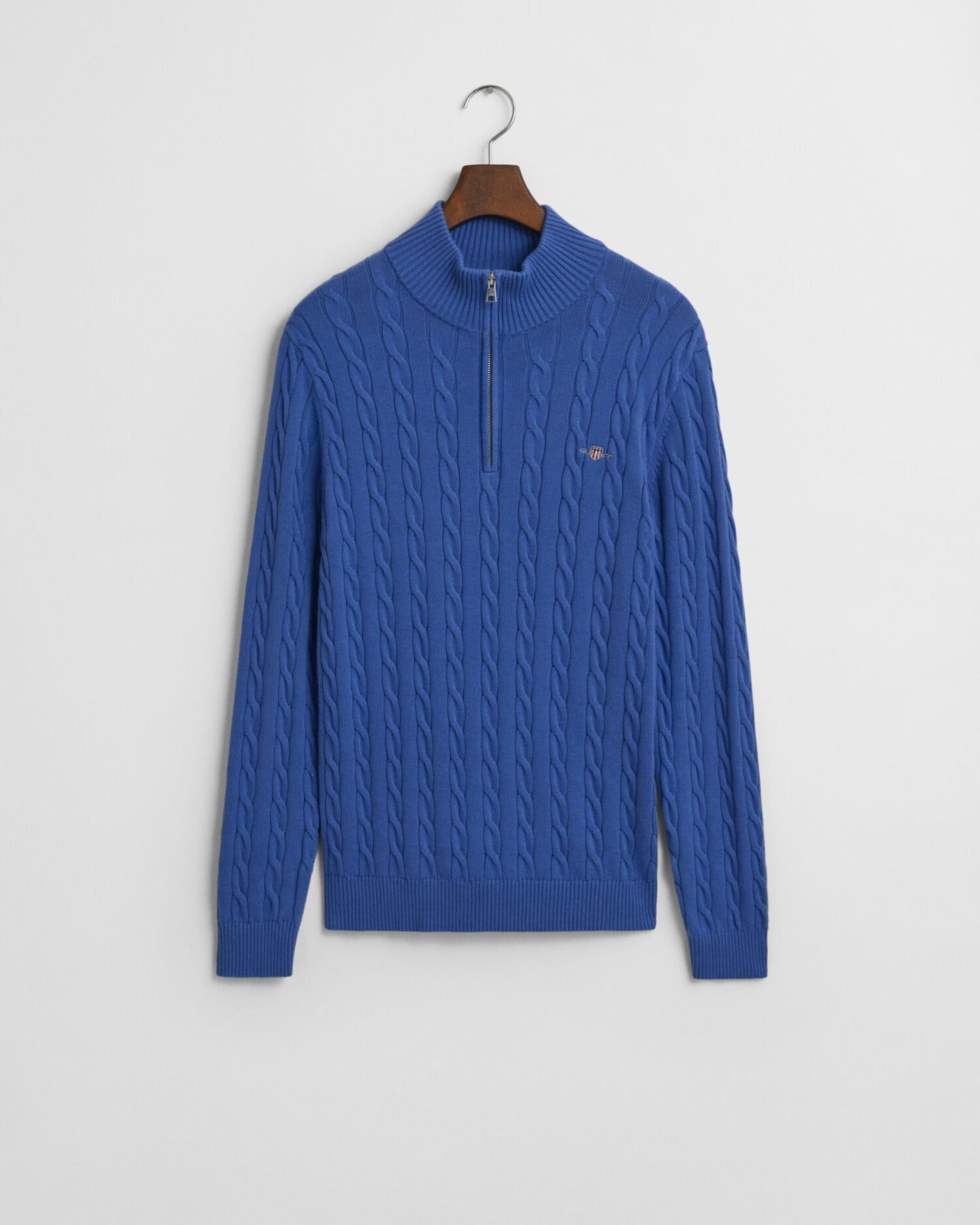 Cotton Cable Knit Half-Zip Sweater
