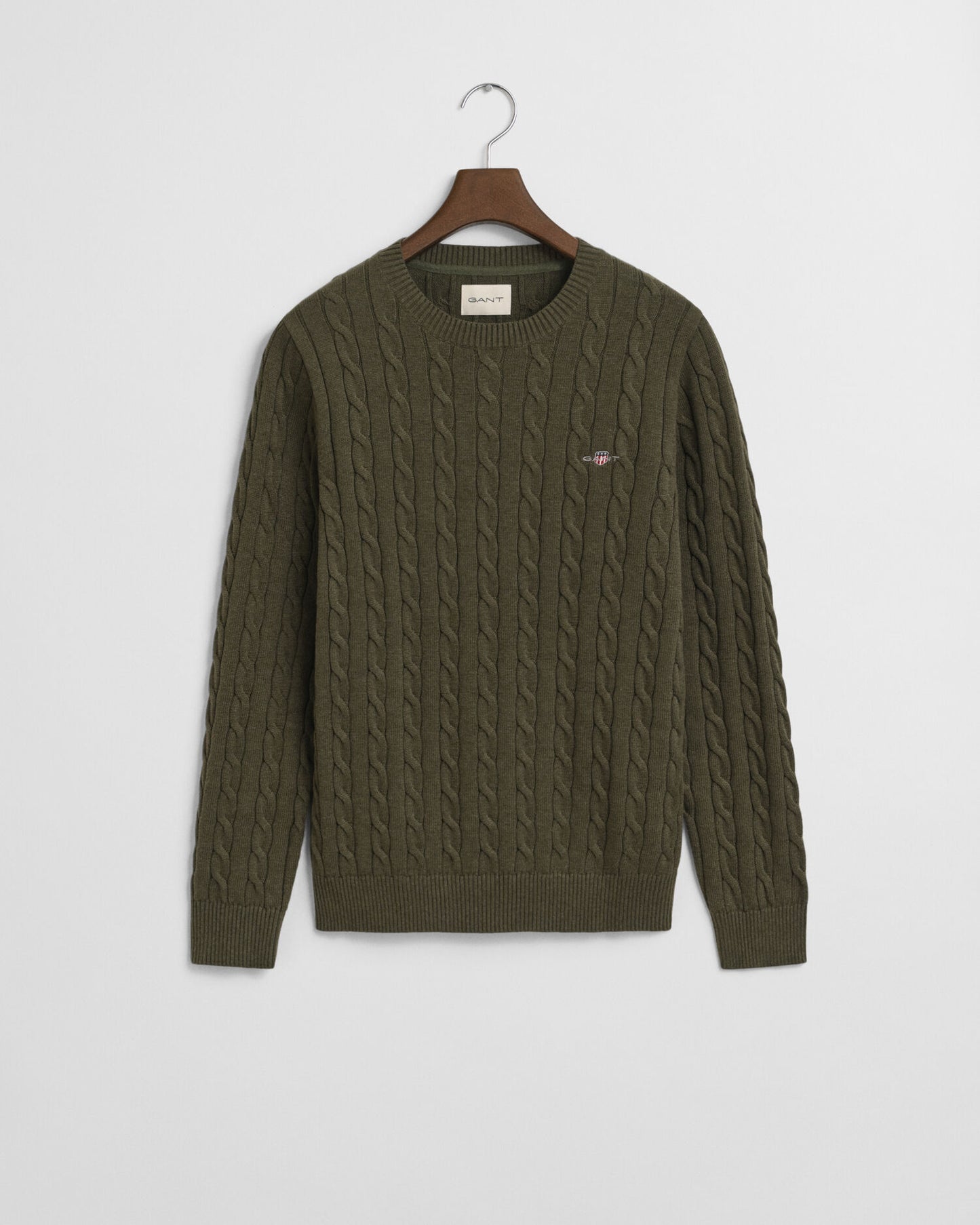 Cotton Cable Knit Crew Neck Sweater