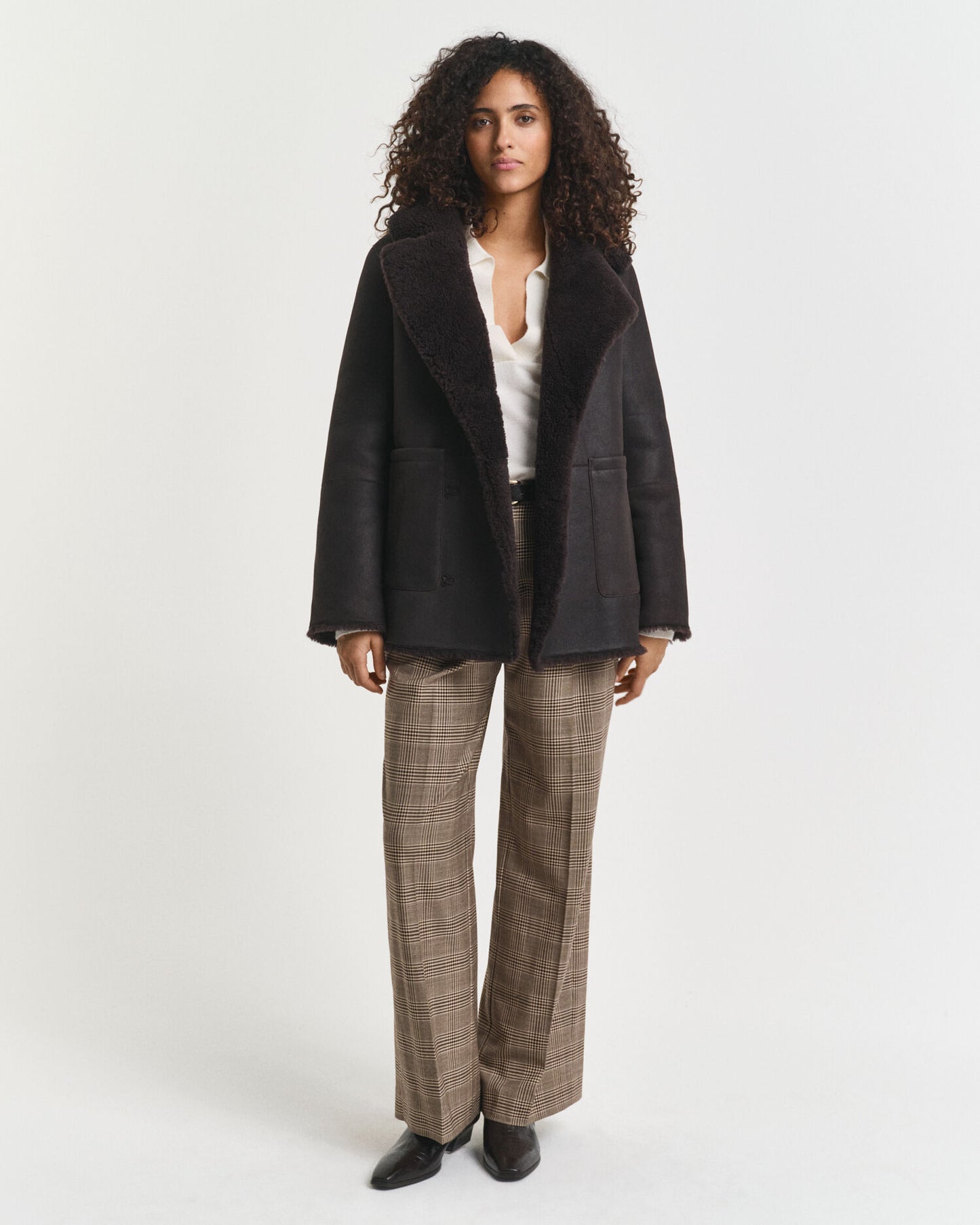 Reversible Shearling Peacoat