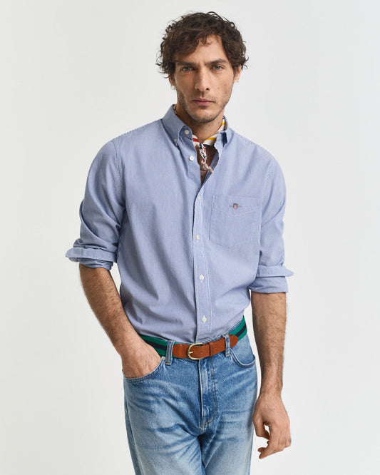 Regular Fit Classic Banker Stripe Poplin Shirt
